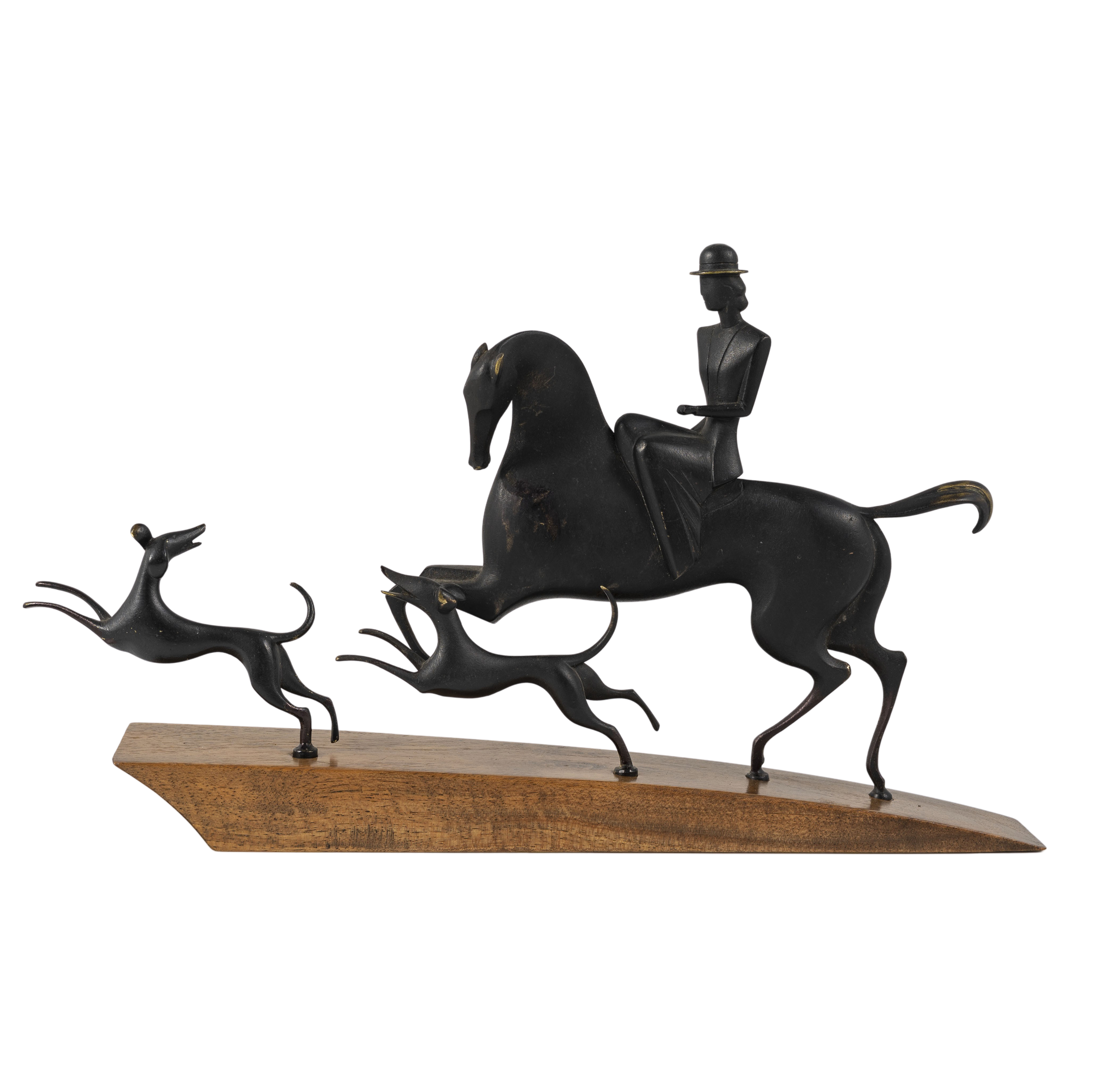 Hunting Scene with Rider and Hounds