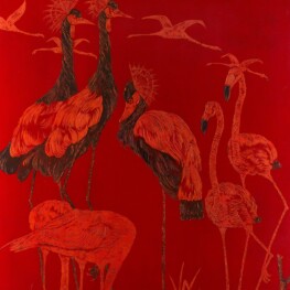 Flamingos at The Water’s Edge