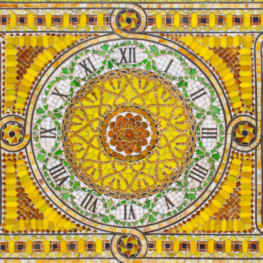 Favrile Glass Mosaic Clock Face Panel